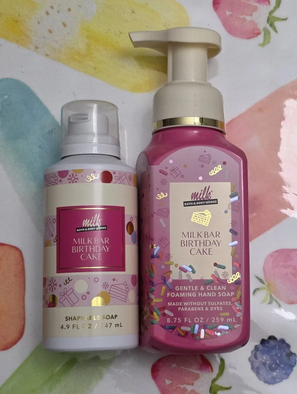 Bath & Body Works Milk Bar Birthday Cake Foam Soap & Shapeable Soap New RARE